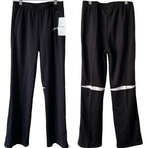 NEW ASICS Junior's Cali Track Sports Pants Black Medium Soccer Warm Up Pants